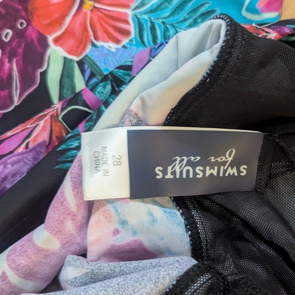 Swimsuits For All Floral V Neck Tankini Top Set Size 28 - Picture 8 of 12